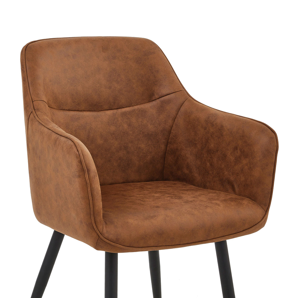 Chaise de salle à manger City - Microfibre Cognac