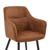Chaise de salle à manger City - Microfibre Cognac