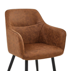 City Eetkamerstoel - Cognac Microfiber