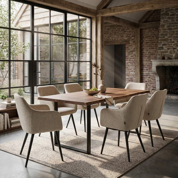 City Dining Chair - Beige Bouclé