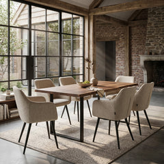Sedia da pranzo City - Beige Bouclé