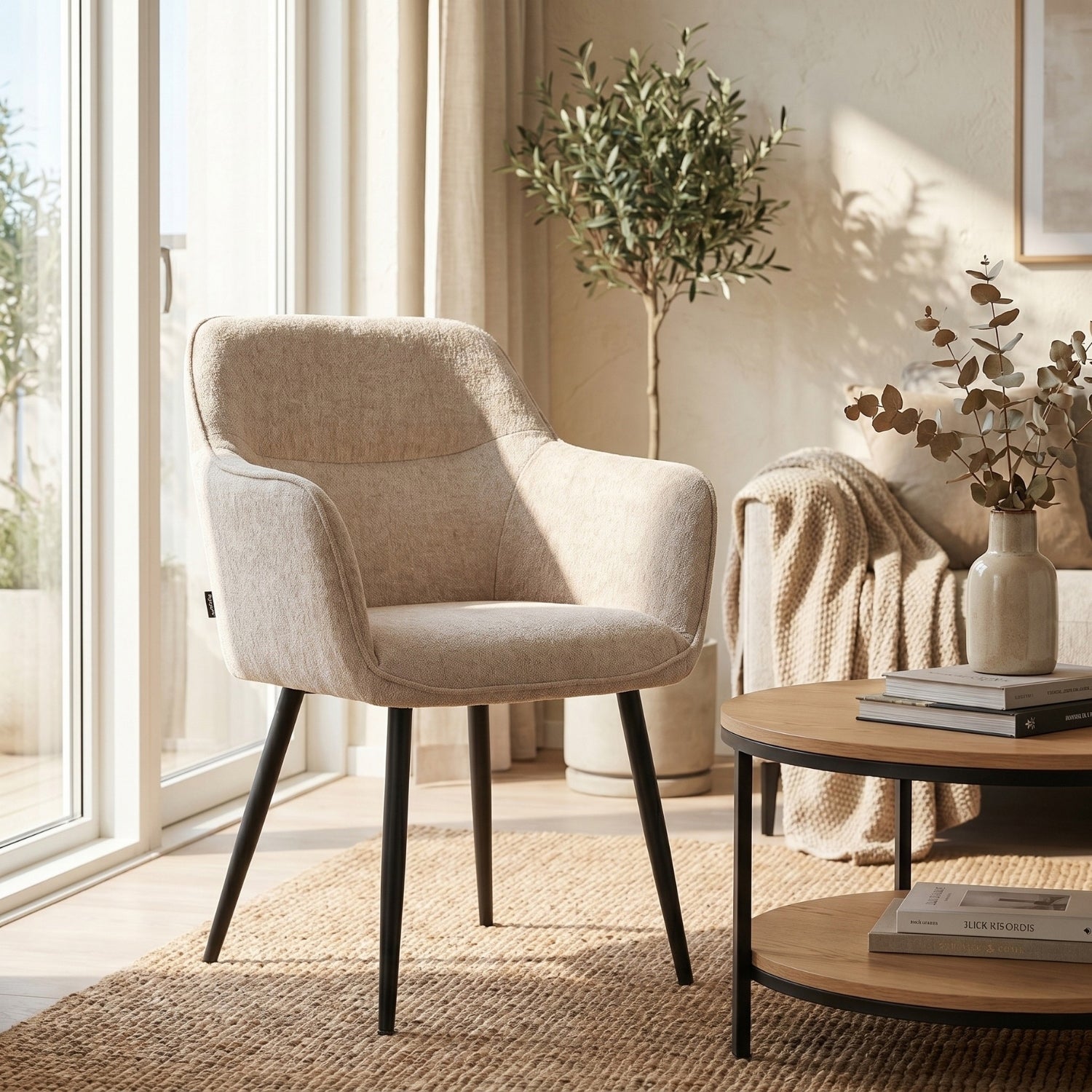 City Eetkamerstoel - Beige Chenille