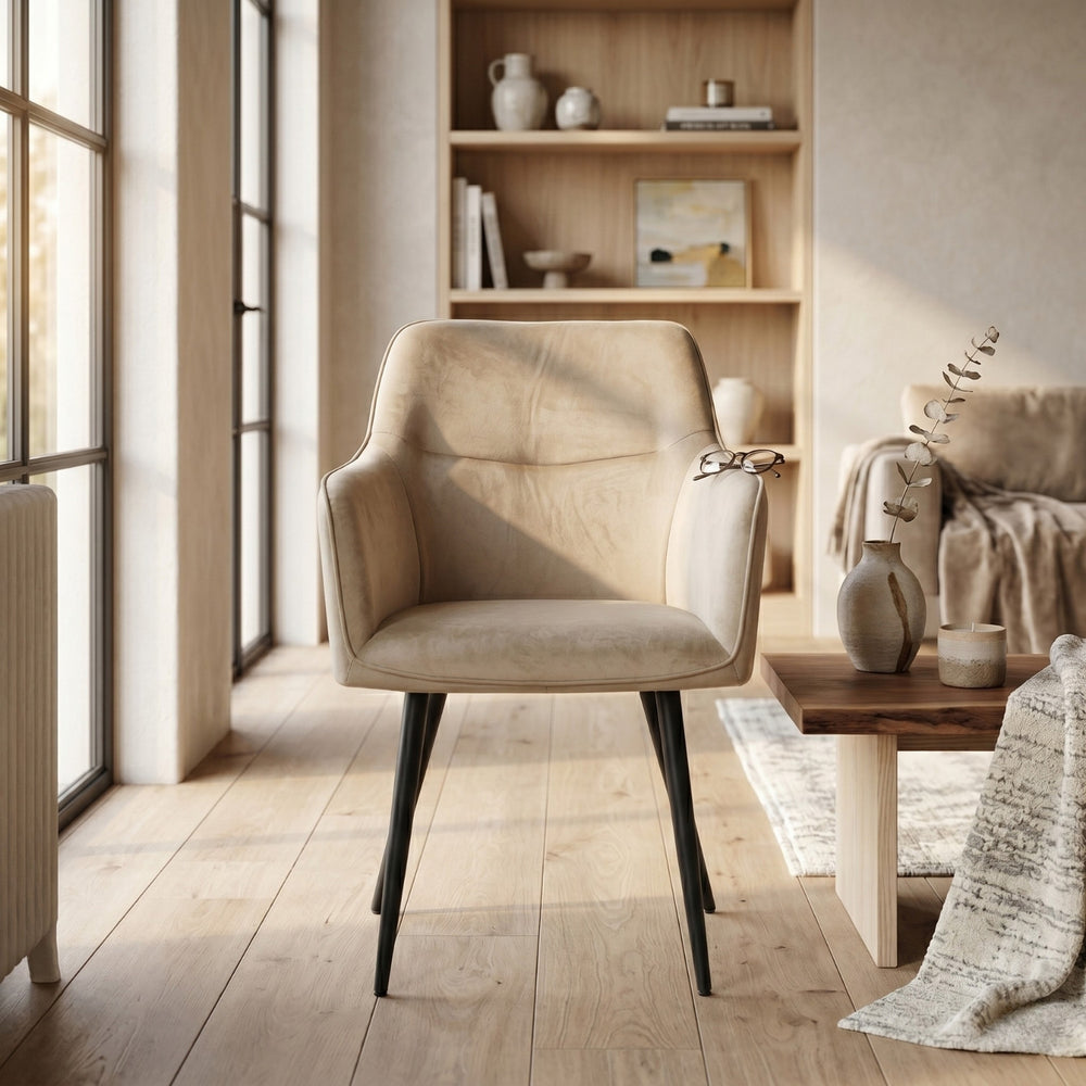 Chaise de salle à manger City - Velours beige