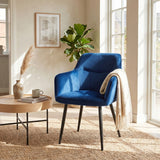 Chaise de salle à manger City - Velours bleu