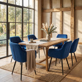 Chaise de salle à manger City - Velours bleu