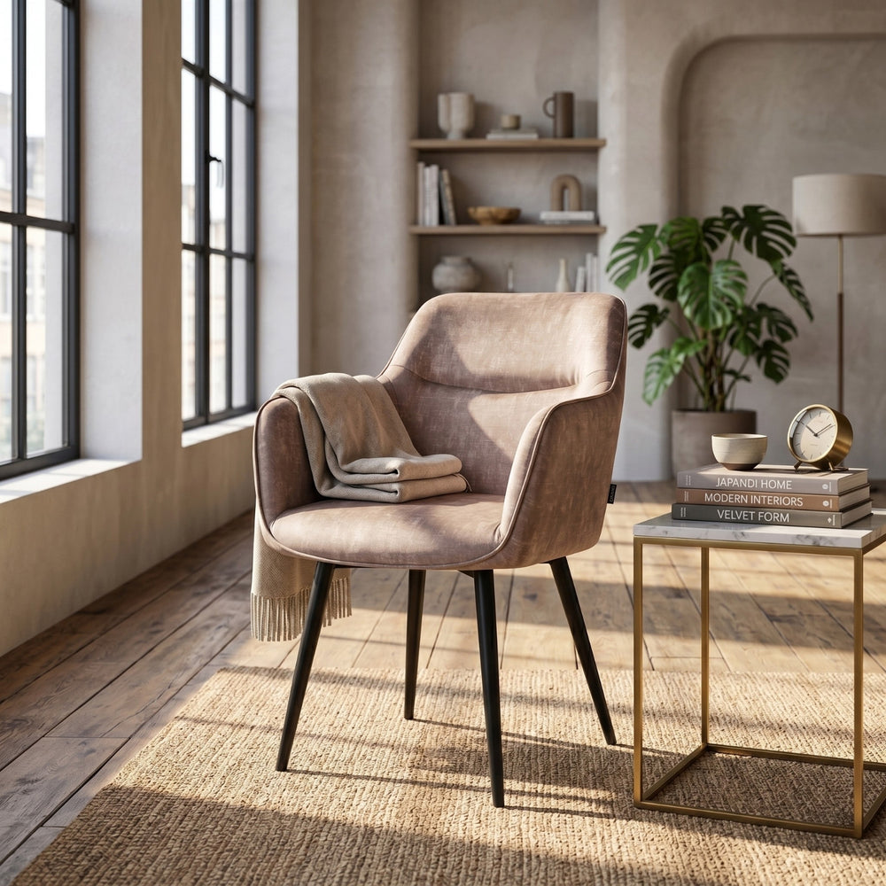 Chaise de salle à manger City - Velours noir