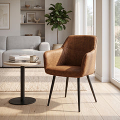 City Eetkamerstoel - Cognac Microfiber