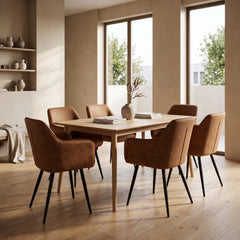 City Eetkamerstoel - Cognac Microfiber