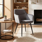 Chaise de salle à manger City - Velours gris