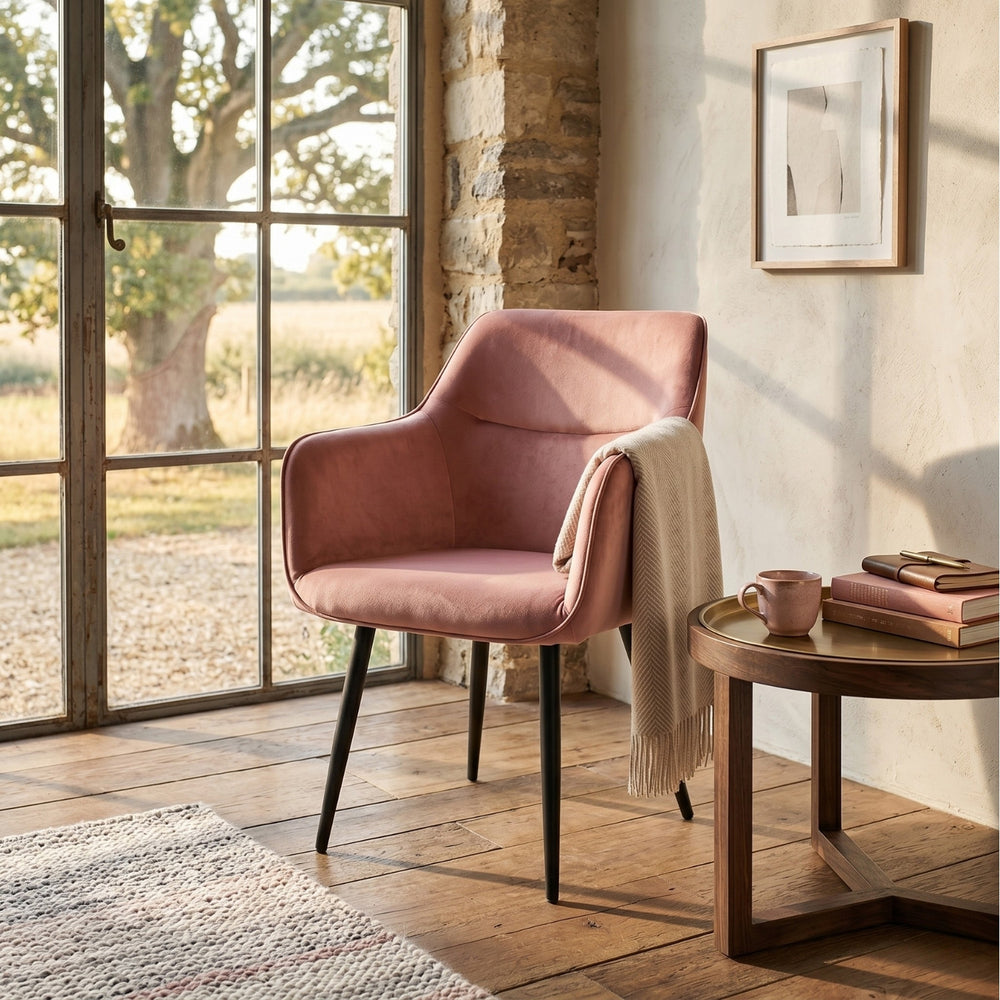 Chaise de salle à manger City - Velours Rose