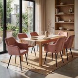 Chaise de salle à manger City - Velours Rose