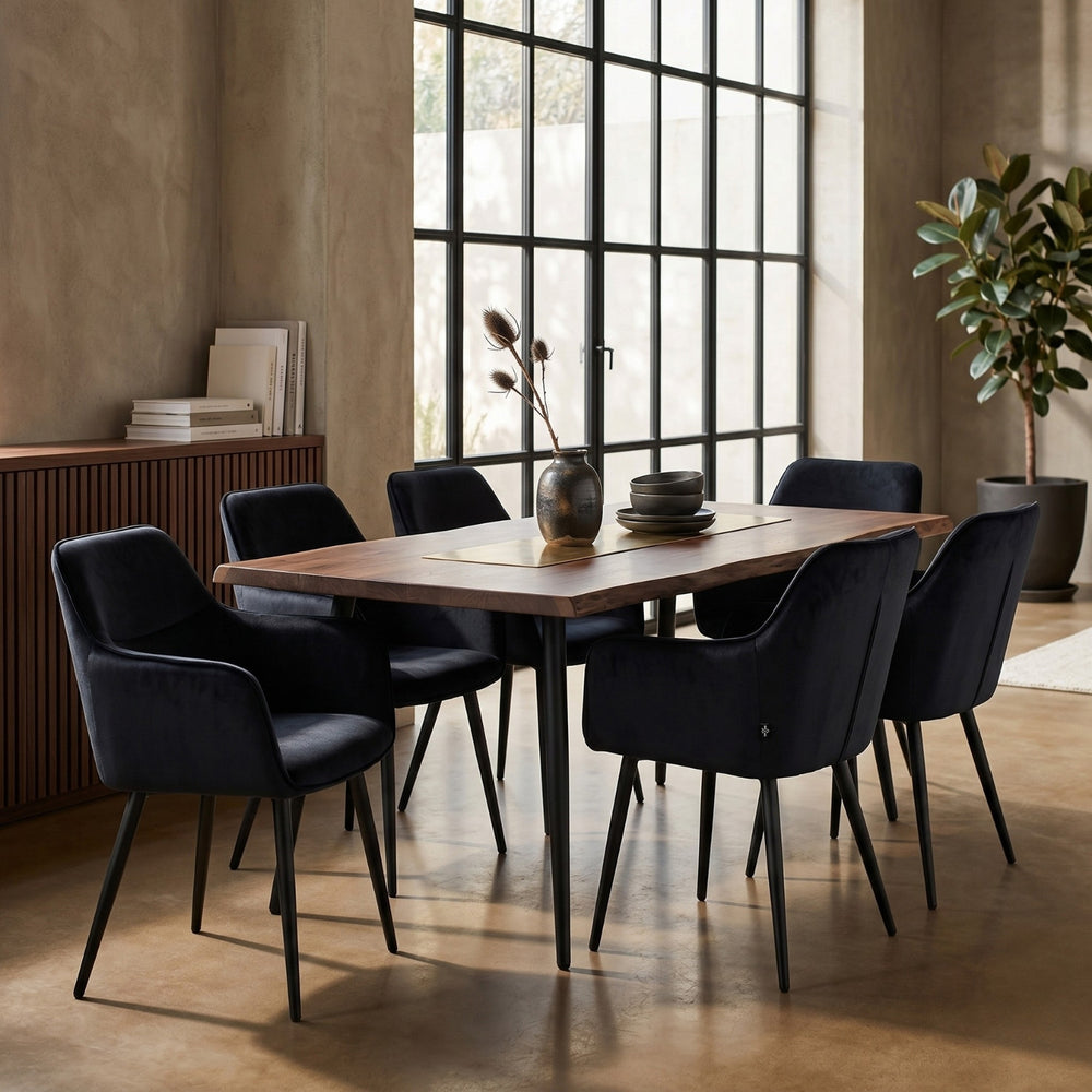 Chaise de salle à manger City - Velours noir