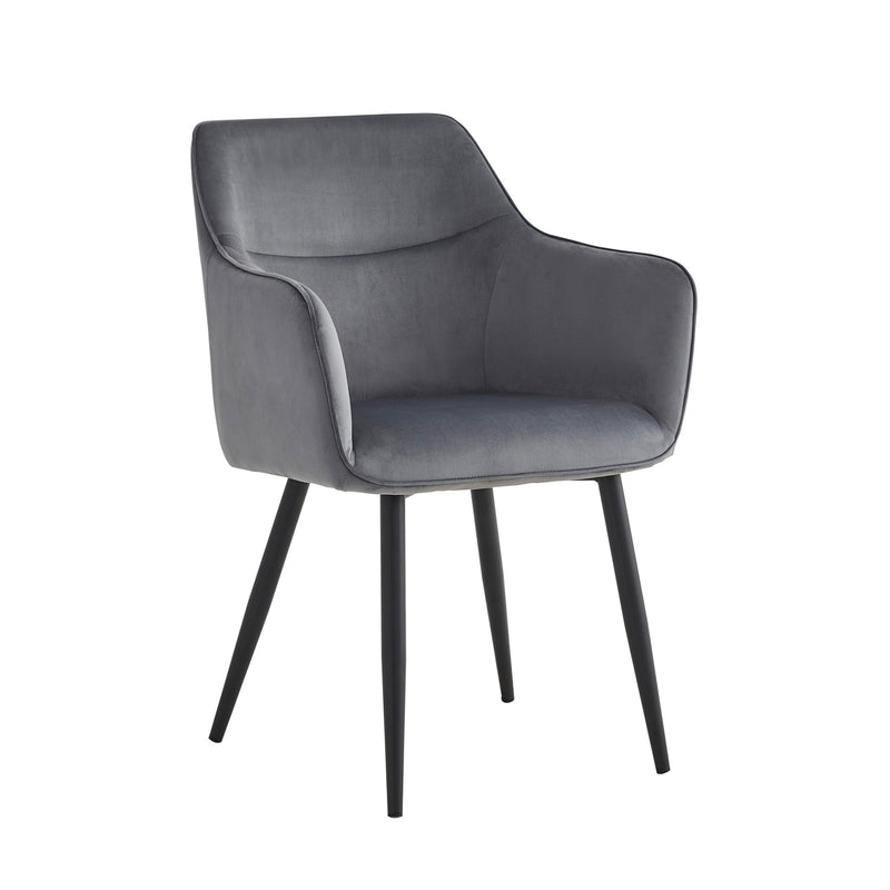 Chaise de salle à manger City - Velours gris
