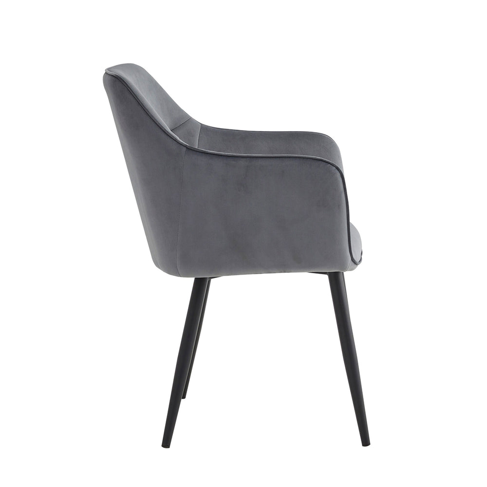 Chaise de salle à manger City - Velours gris