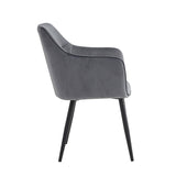 Chaise de salle à manger City - Velours gris
