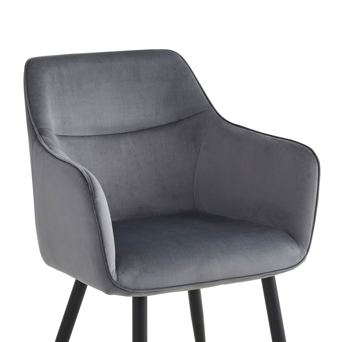 Chaise de salle à manger City - Velours gris