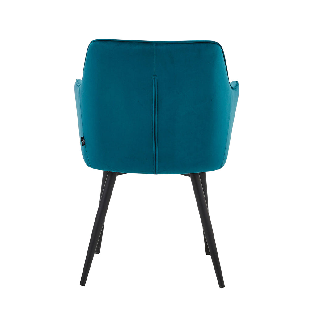 Chaise de salle à manger City - Velours pétrole