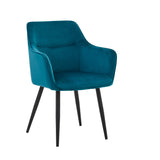 Chaise de salle à manger City - Velours pétrole