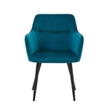 Chaise de salle à manger City - Velours pétrole