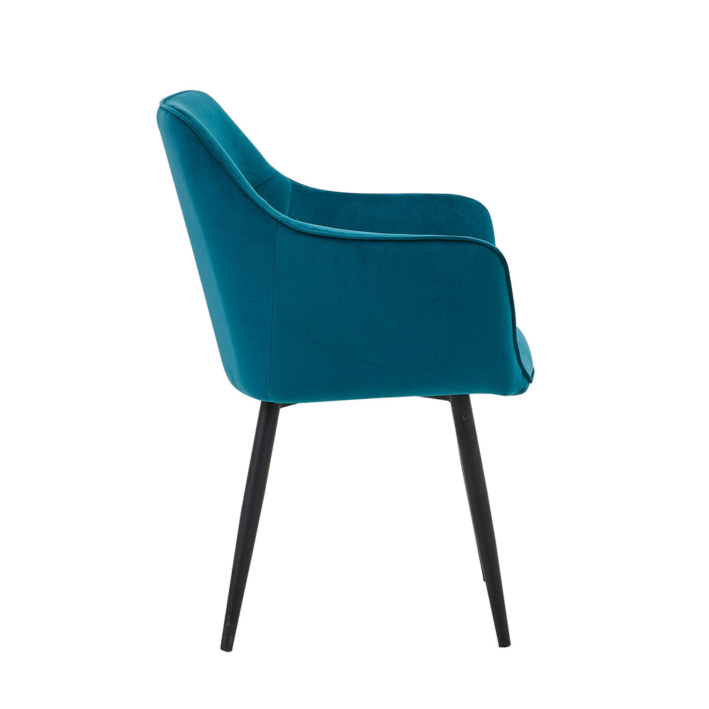 Chaise de salle à manger City - Velours pétrole