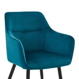 Chaise de salle à manger City - Velours pétrole