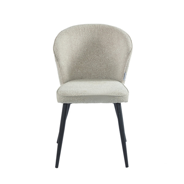 Curve Eetkamerstoel - Beige Bouclé