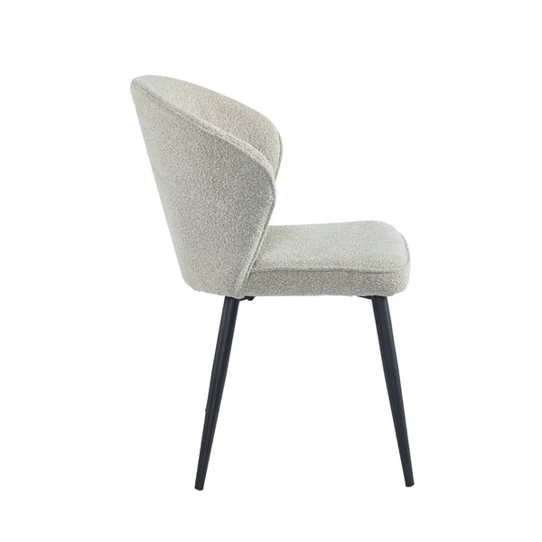 Curve Eetkamerstoel - Beige Bouclé