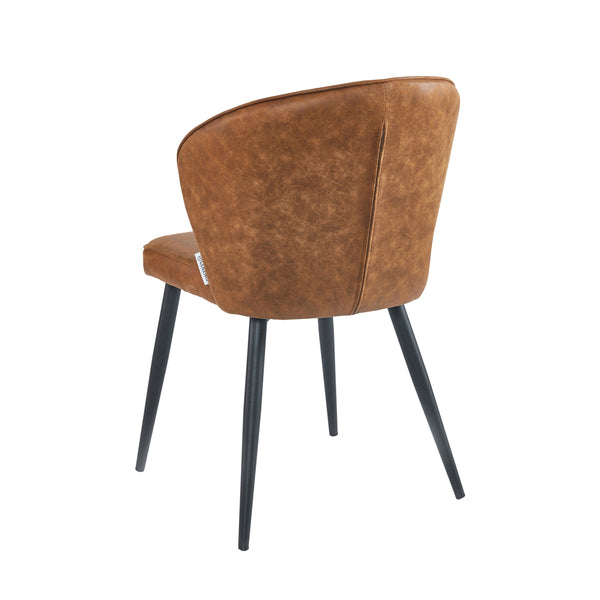 Chaise de salle à manger Curve - Microfibre Cognac