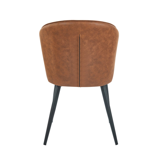 Chaise de salle à manger Curve - Microfibre Cognac