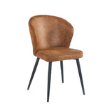 Curve Eetkamerstoel - Cognac Microvezel