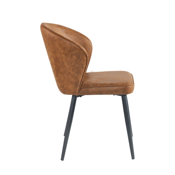 Chaise de salle à manger Curve - Microfibre Cognac