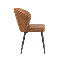 Curve Eetkamerstoel - Cognac Microfiber