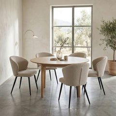 Curve Dining Chair - Beige Boucle
