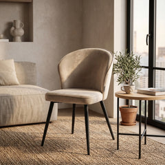 Curve Dining Chair - Beige Velvet