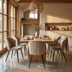 Curve Dining Chair - Beige Velvet