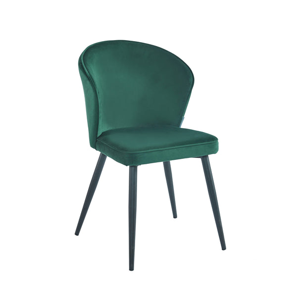 Chaise de salle à manger Curve - Velours vert