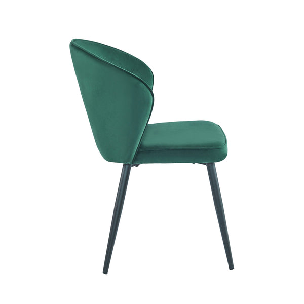Chaise de salle à manger Curve - Velours vert