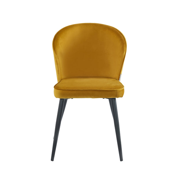 Curve Dining Chair - Ochre Yellow Velvet