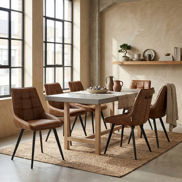 Chaise de salle à manger Dansk - Cognac Microfibre