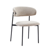 Daria Dining Chair - Beige Boucle - Japandi
