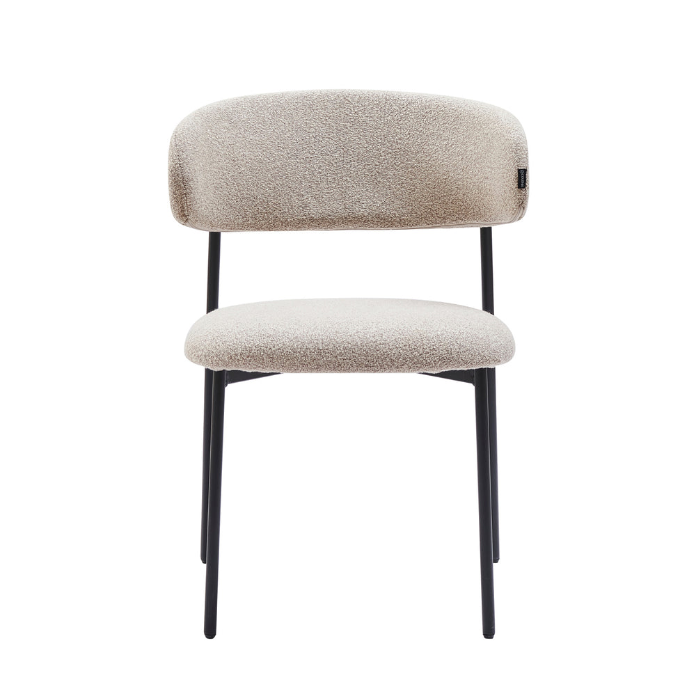 Daria Dining Chair - Beige Boucle - Japandi