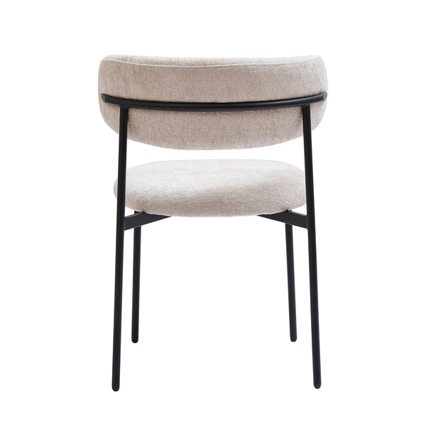 Daria Eetkamerstoel - Beige Chenille - Japandi