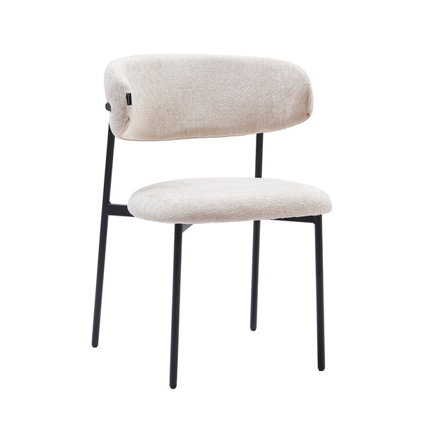Daria Eetkamerstoel - Beige Chenille - Japandi