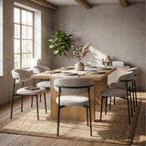 Daria Dining Chair - Beige Boucle - Japandi