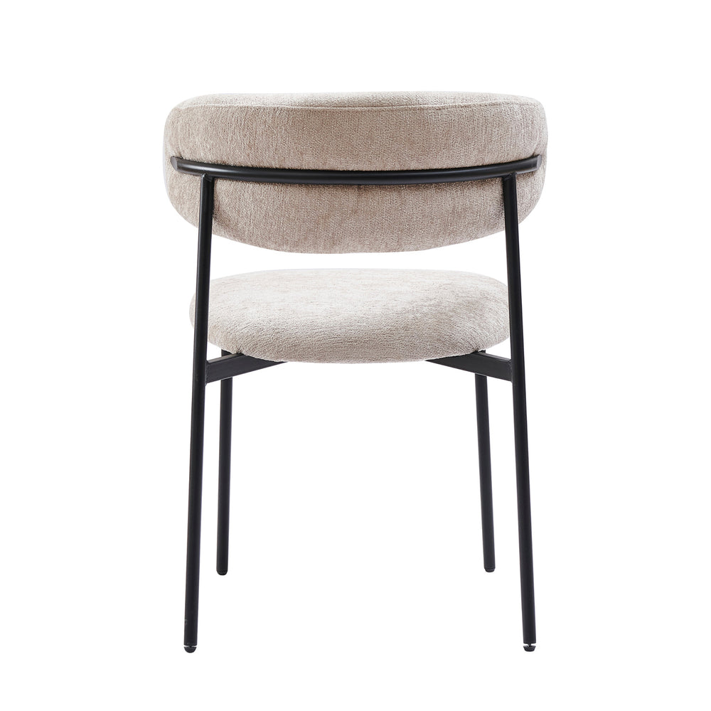 Daria Esszimmerstuhl - Taupe Chenille - Japandi