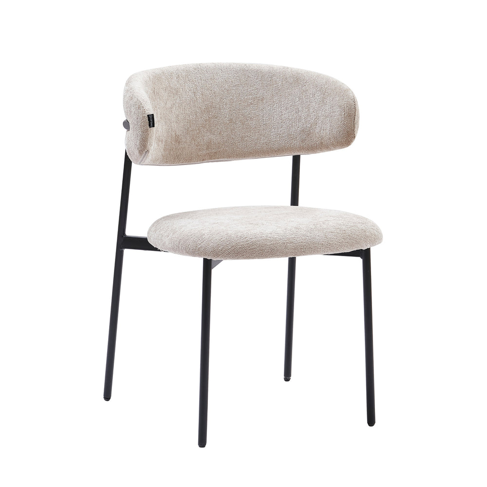 Daria Esszimmerstuhl - Taupe Chenille - Japandi