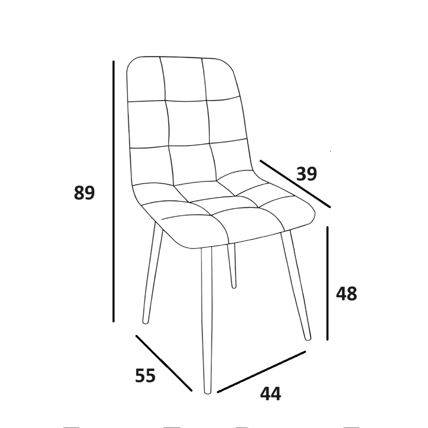 Ela Dining Chair - Anthracite Microfiber