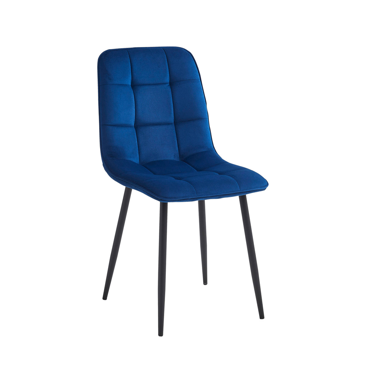 Chaise de salle à manger Ela - Velours bleu