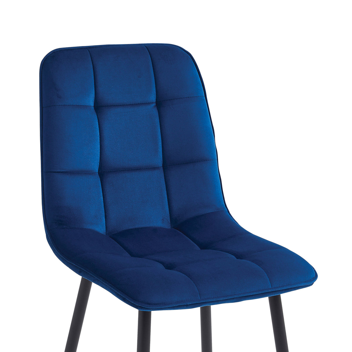 Chaise de salle à manger Ela - Velours bleu