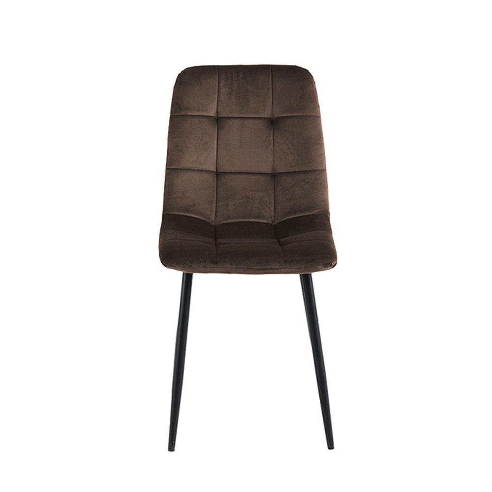 Chaise de salle à manger Ela - Velours marron